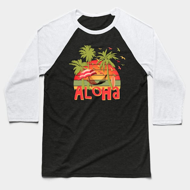 Aloha Baseball T-Shirt by Nerd_art